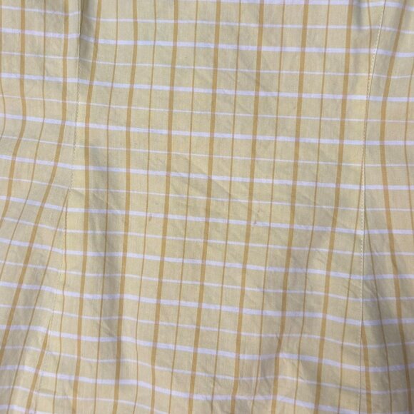 Vintage Y2K Butter Yellow Plaid Halter Mini Dress 6 Feminine Romantic Dainty - Picture 5 of 5